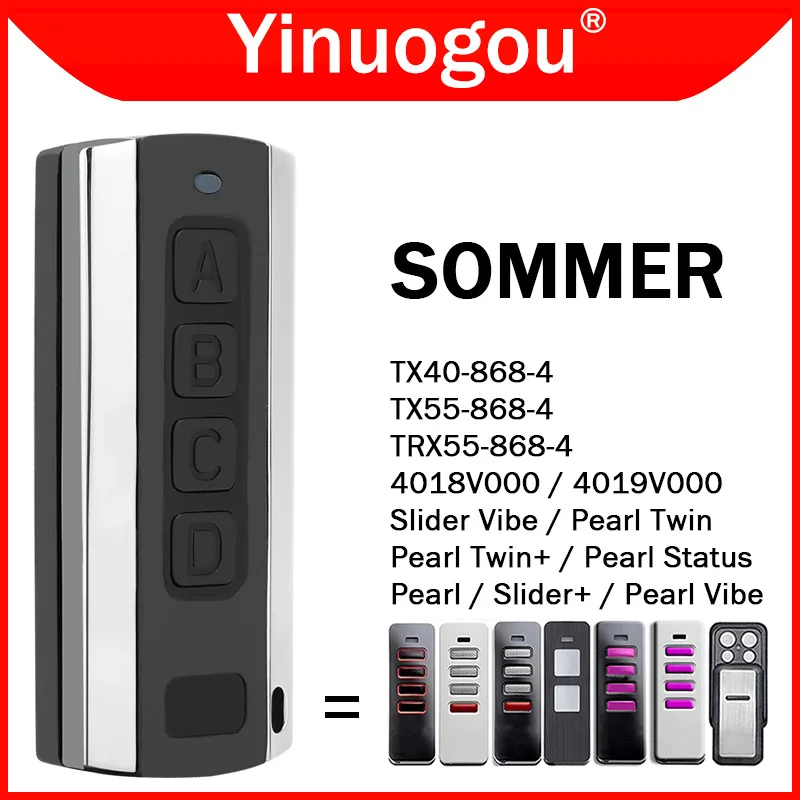 SOMMER Pearl Twin Remote Control SOMMER 4018V000 4019V000 TX55-868-4 TRX55-868-4 TX40-868-4 Garage Door Opener 868MHz SOMloq2