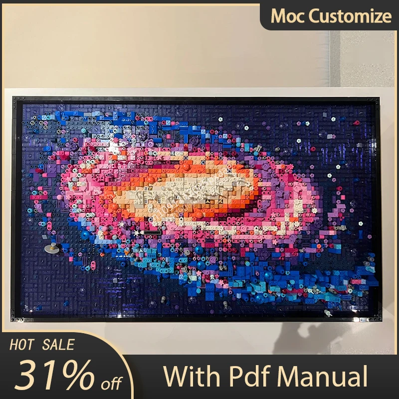 3091pcs Moc 31212 The Milky Way Galaxy 3D Art Mural Building Blocks Sets Diy Creative Decorate Bricks Toys Kids Educational Gift