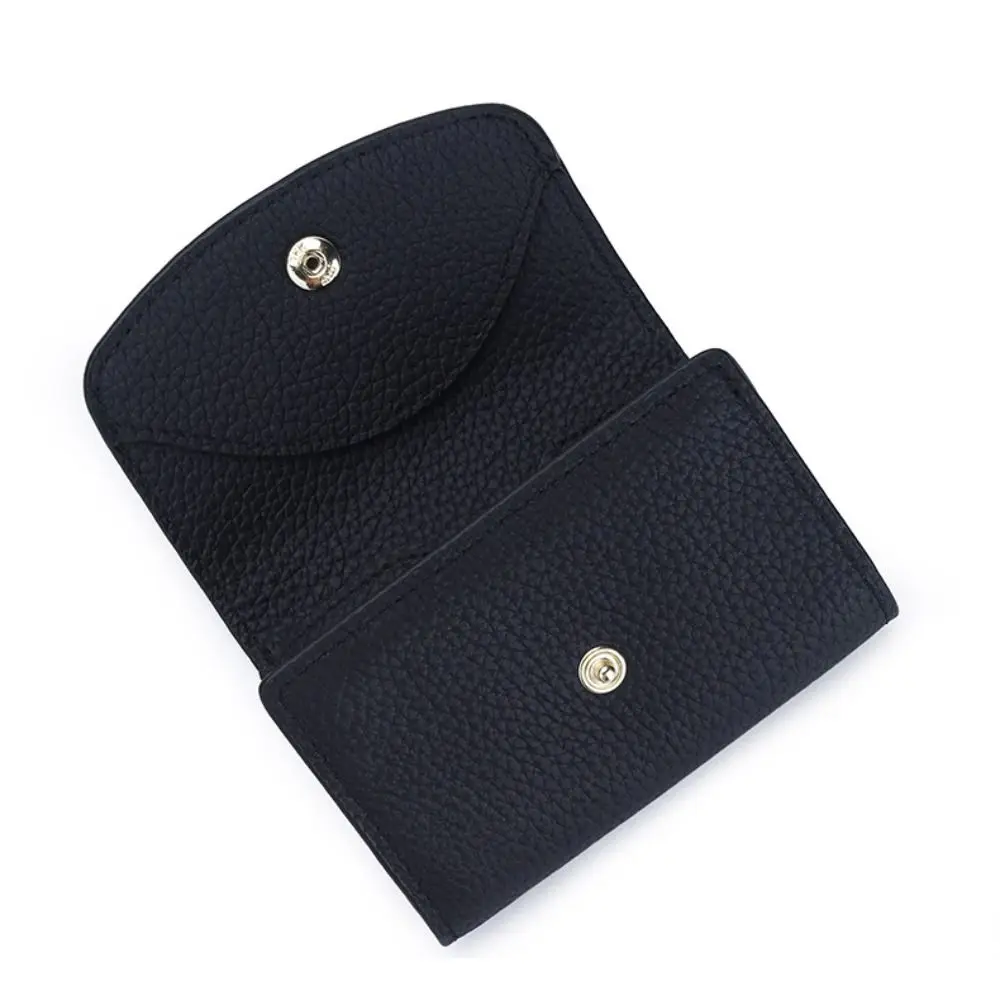 Short Style Genuine Leather Wallet First Layer Cowhide Compact Size Card Storage Bag Large Capacity Foldable Coin Purse
