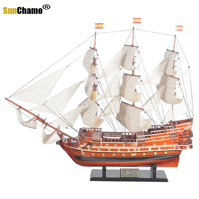 Sunchamo Smooth Sailing In The Mediterranean Sea Model Creative Home Porch Furnishings Large Wooden Business Crafts Accessories