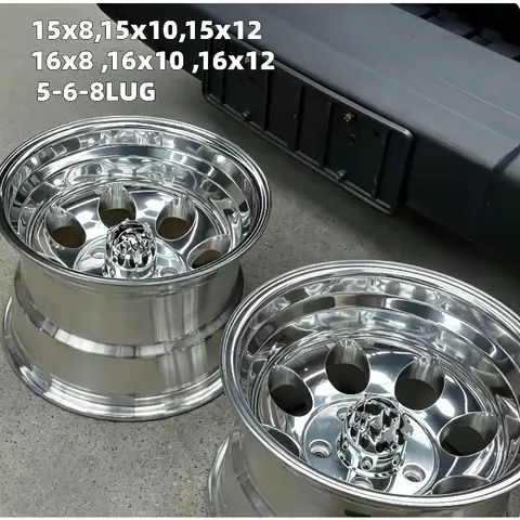 Wholesale Deep Dish Polished Alloy Wheels 15x7 15x10 15x12 16x10 16x12 5x114.3 5x127 5x139.7 6x139.7 8x165.1 for GMC Sierra C10/
