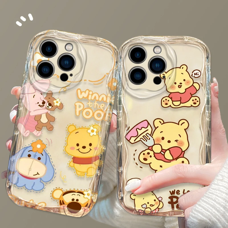 Disneys Winnie The Pooh Piglet Cartoon 3D Wave Case For Samsung A73 A72 A71 A54 A53 A35 A34 A33 A24 A14 A13 A04 A03 4G 5G Cover