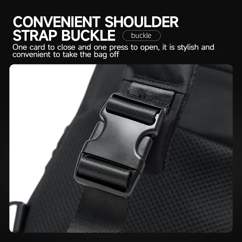 Business Chest Bag Men's One Shoulder Crossbody Bag Outdoor Travel Sling Bag Waterproof Multi Functional Sports Fanny Pack