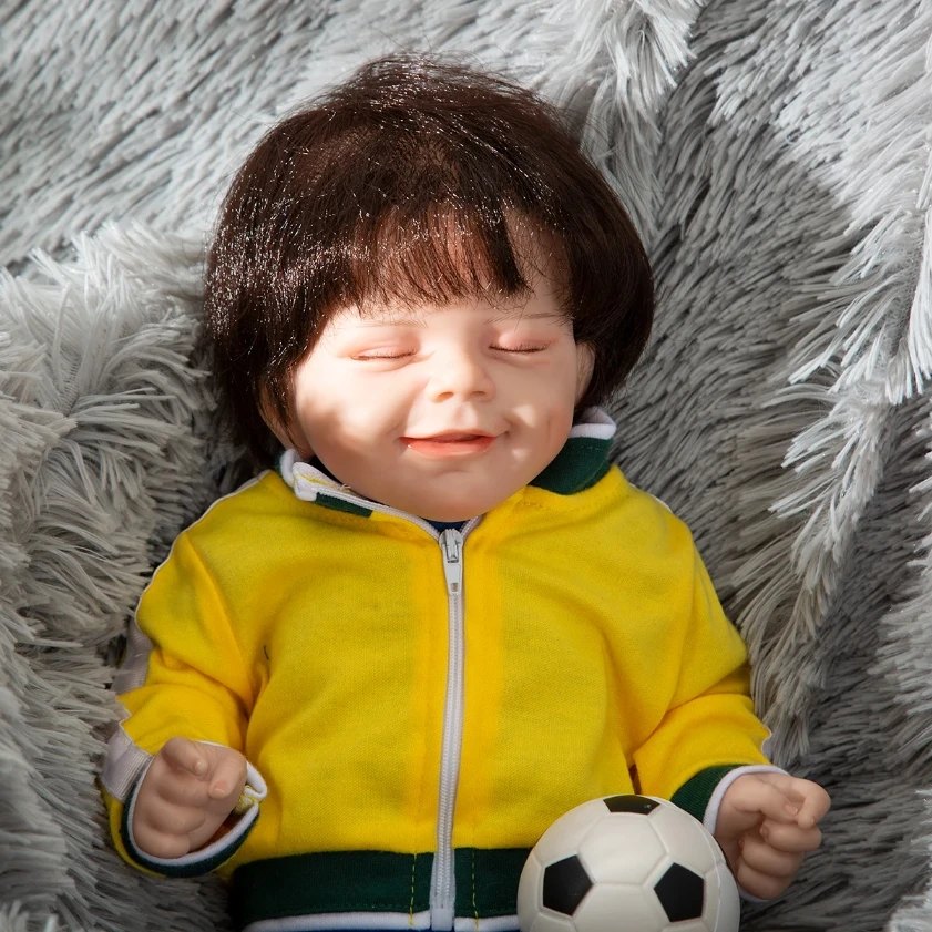 

3D-Painting With Veins Football Reborn Baby Boy Dolls 19 Inch Full Silicone Rooted Eyelashes Bebe Toys Doll Kids Birthday Gift