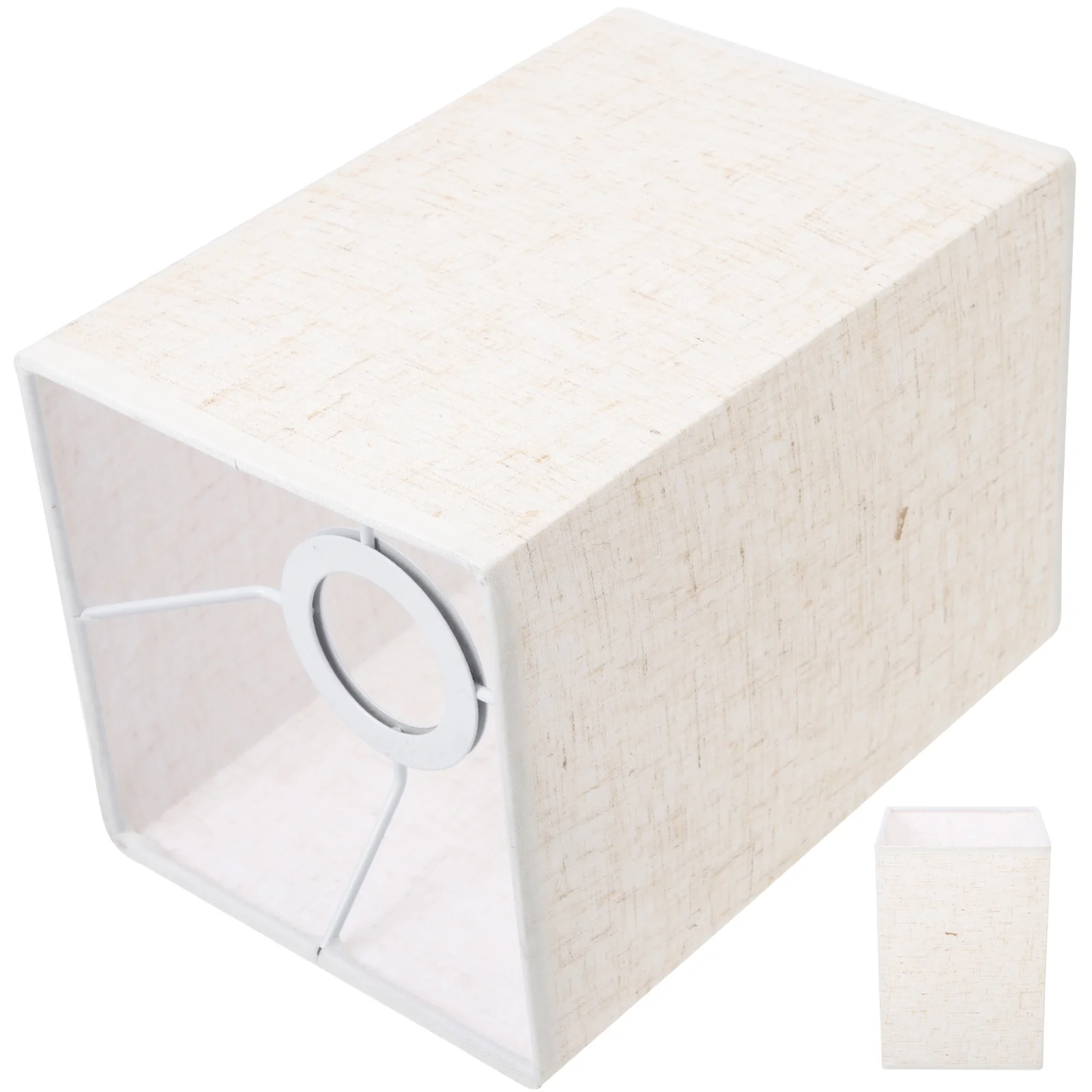 Lamp Shade Floor Replacement Wrinkle Rustic Decor Neutral Home Beige Shades Lampshade Linen Rectangular