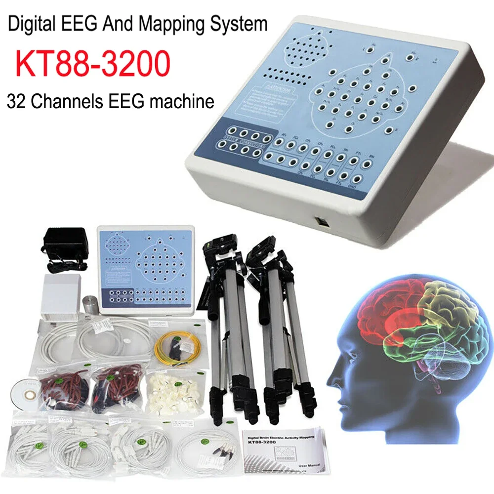 CONTEC KT88-3200 Digital EEG Machine 32 Channel Brain EEG Map Scanner Brain Electric Activity Mapping System with PC Software