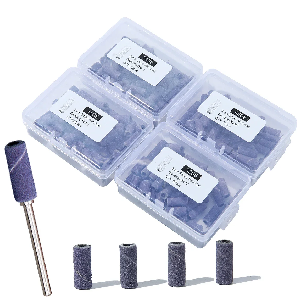 Professional Manicure Pedicure Accessory for Electric Nail Drill Grinding 50Pcs/Pack 3mm Mini Purple-Black Sanding Bands