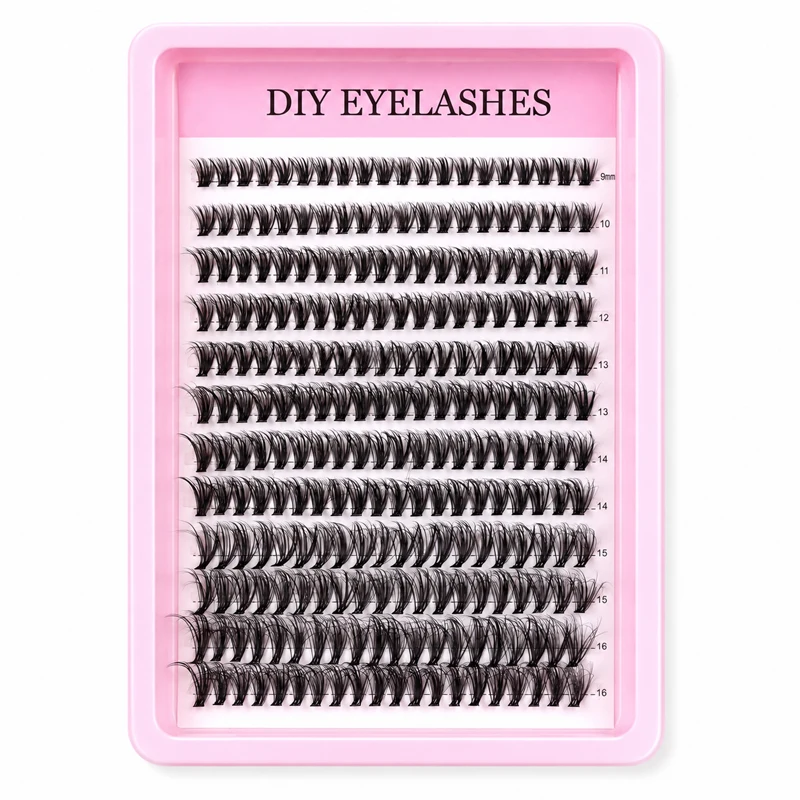 DIY Cluster Lashes 9-16mm Mixed Length Individual False Eyelashes Wispy Fluffy Reusable Natural Glam Lash Extensions for Women image 2
