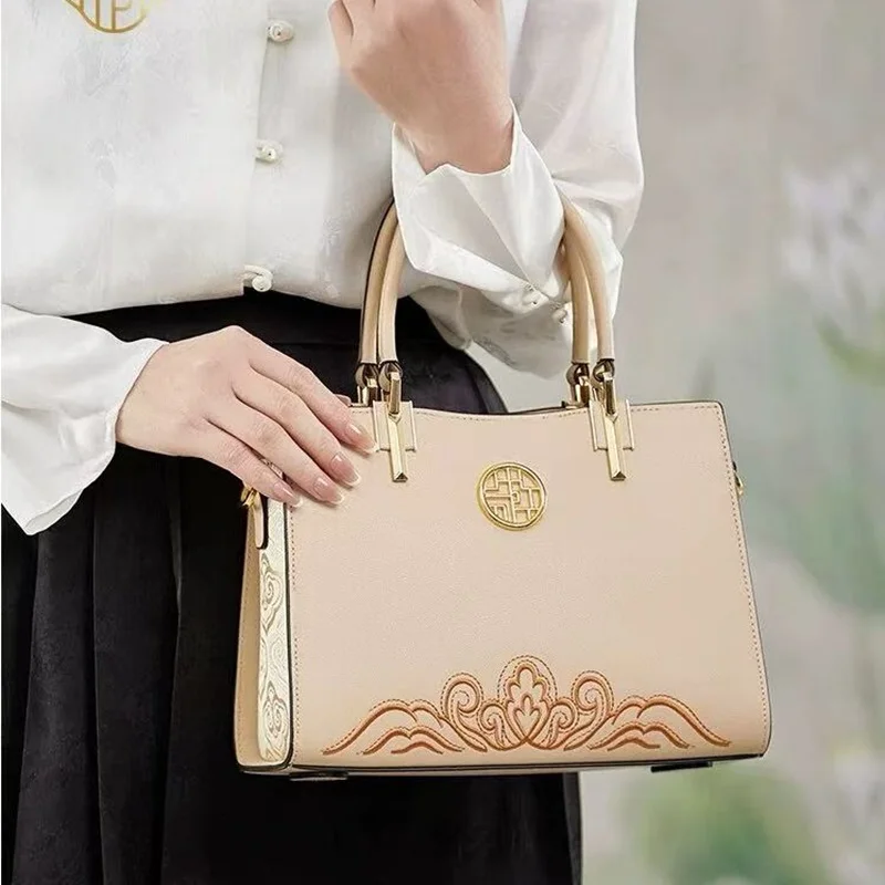 

2025 New Arrived High End Leather Women Handbag Handmade Woman Shoulder Bag Business Girl Top Handle Work Use Purses#SC2056