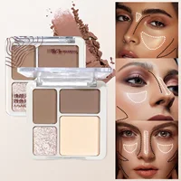 Palette de contour de reflets tridimensionnels pour le visage, quatre couleurs, cosmétiques de contour tridimensionnels éclaircissants et mats longue durée 5