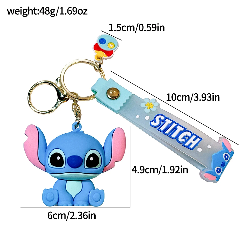 Disney Lilo & Stitch Keychain Cartoon Figure Coffee Candy Stitch Silicone Pendant Keyring Car Key Holder Jewelry Accessories image 6