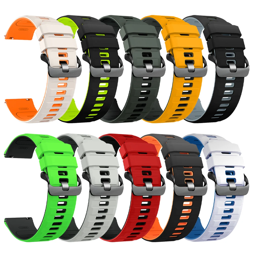 22mm Silicone Watch Strap For Zeblaze Stratos 2 Ultra/Vibe 7 Pro/Ares 3 Pro/Btalk 3 Plus/Btalk 2 Lite/Beyond 2 3/GTR 3 Bracelets
