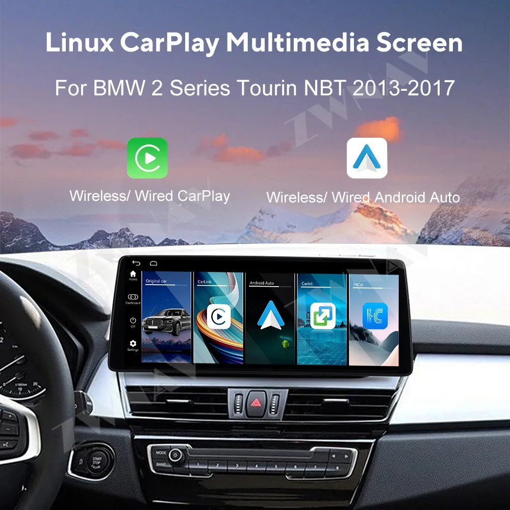 Linux System 12.9 inch Touch Screen For BMW 2 Series Tourin NBT 2013-2017 Androidauto GPS Navigation Carplay Multimedia Player