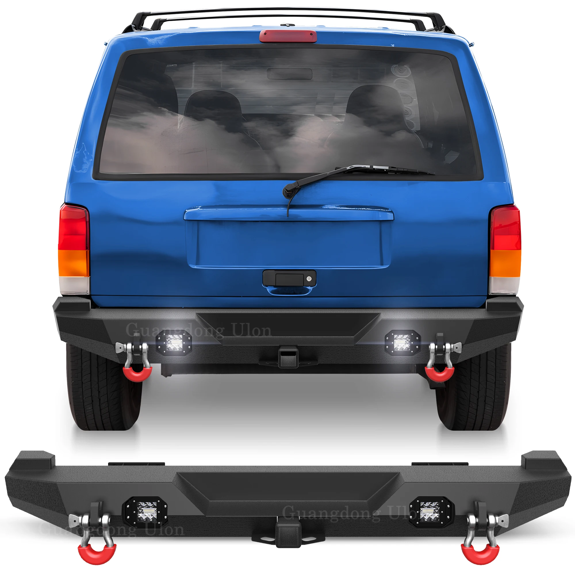 Rear Bumper Accessories Fit 1984-2001 Jeep Cherokee XJ (2/4 Doors) Off-road Bumpers, Black , 2\