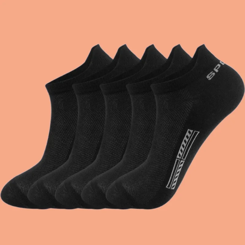 Calcetines tobilleros de malla para hombre, medias cortas de corte fino, transpirables, de algodón, de alta calidad, para verano, 5/10 pares