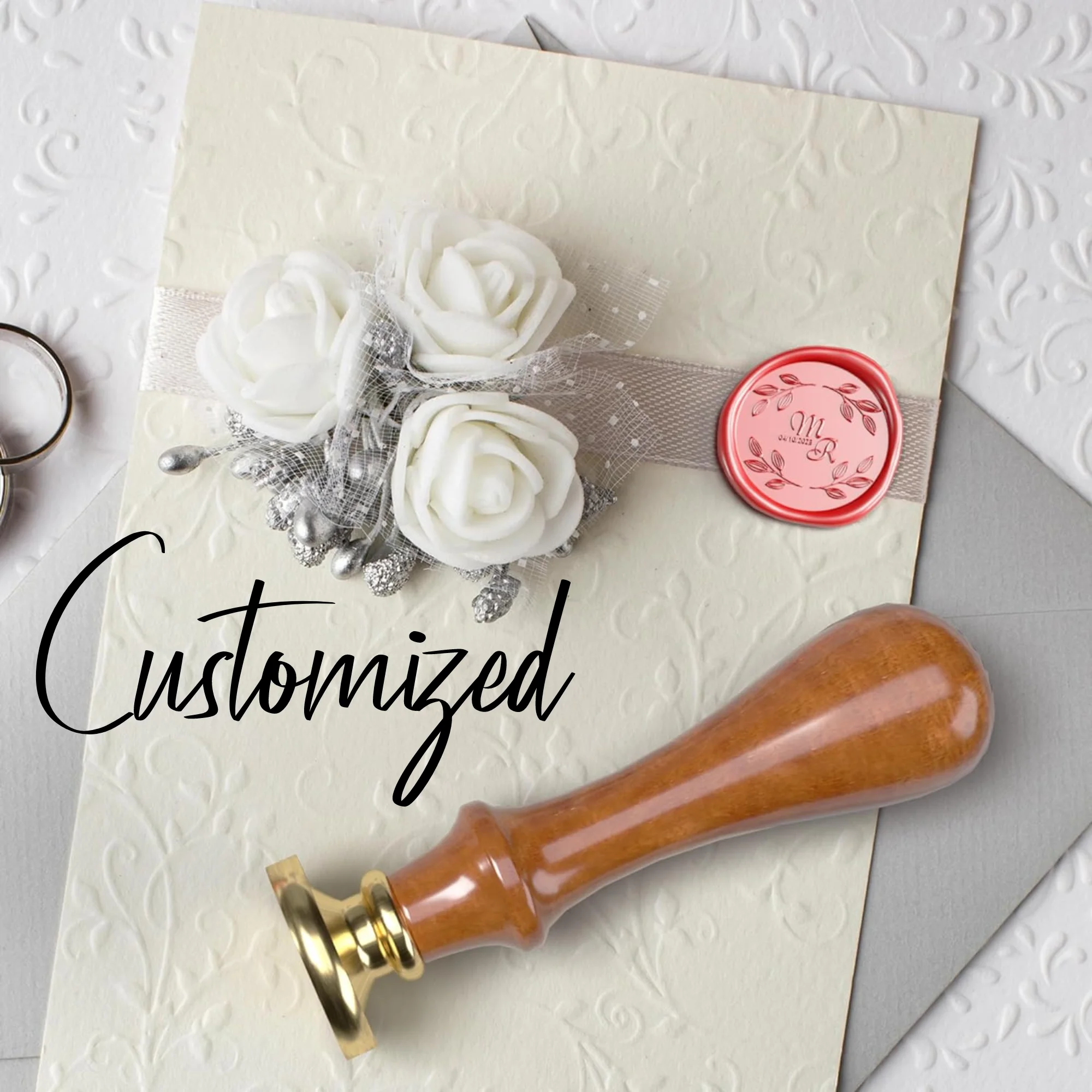 

Personalized Wedding Wax seal stamp Custom logo letter Party Invitation Wax Seal Stamp Kit DIY customize Initials Envelop