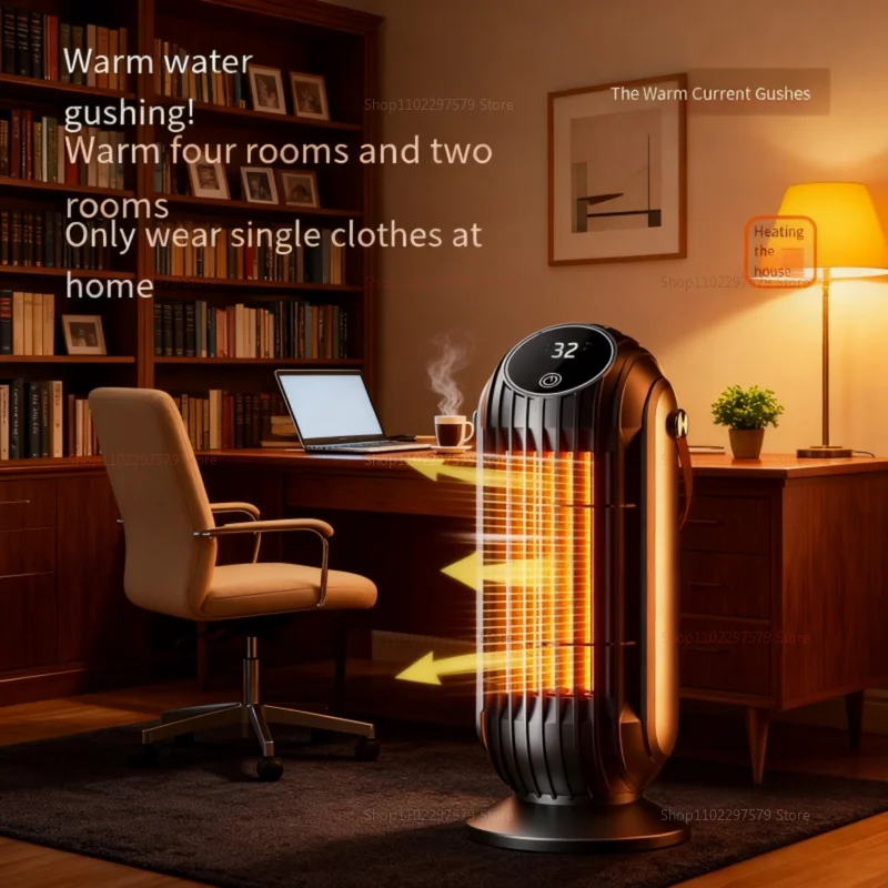 2025 جديد 1500 واط سخان كهربائي محمول سطح المكتب الصغير مروحة ومدفأة الذكية آلة الهواء الدافئ غرفة نوم المنزل مكتب الشتاء سخان #1