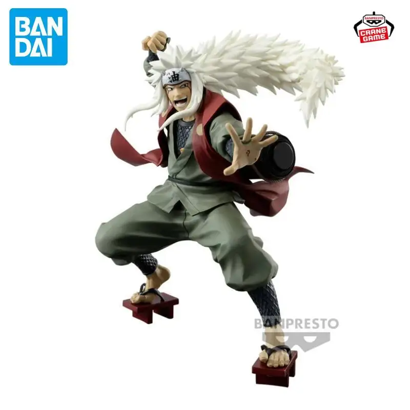 Em estoque bandai original naruto jiraiya figuras anime modelos de ação boneca dos desenhos animados decoração desktop ornamentos brinquedos pvc presentes do festival