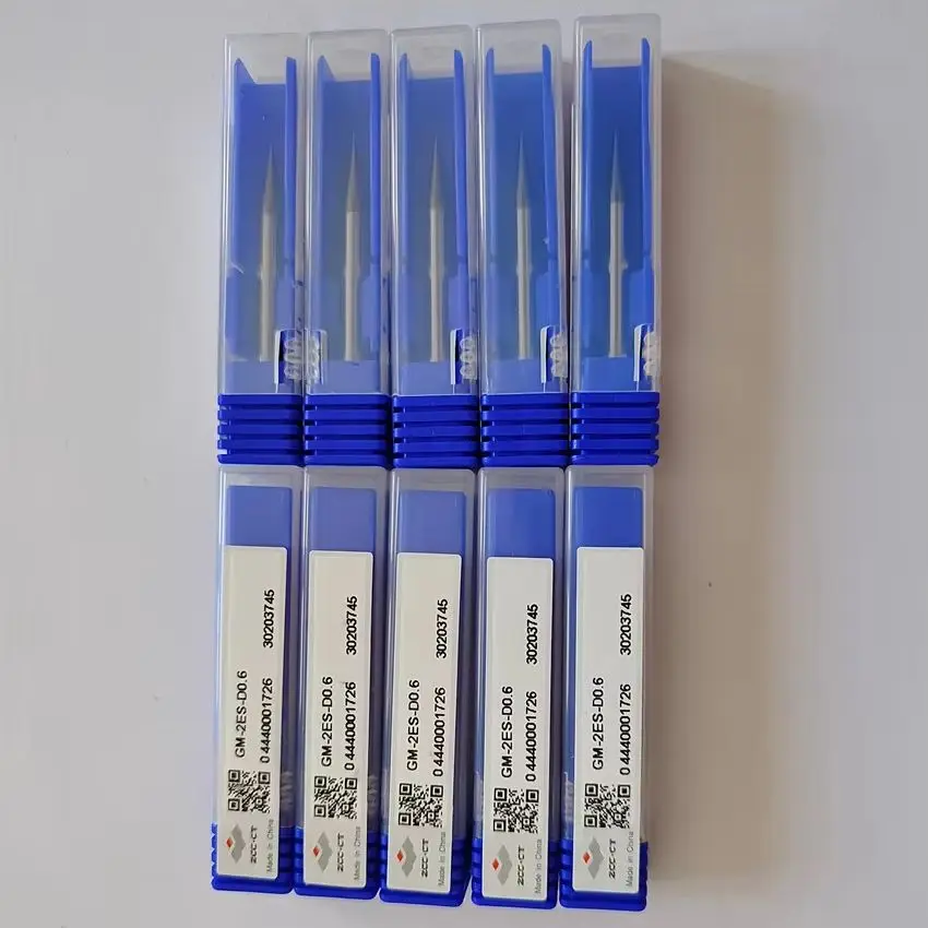 

GM-2ES-D0.6 ZCC.CT GM-2ES 2 blade straight handle Small diameter Flat end milling cutter Φ0.6*1.2*50 2T 2 Flutes Flat End Mills