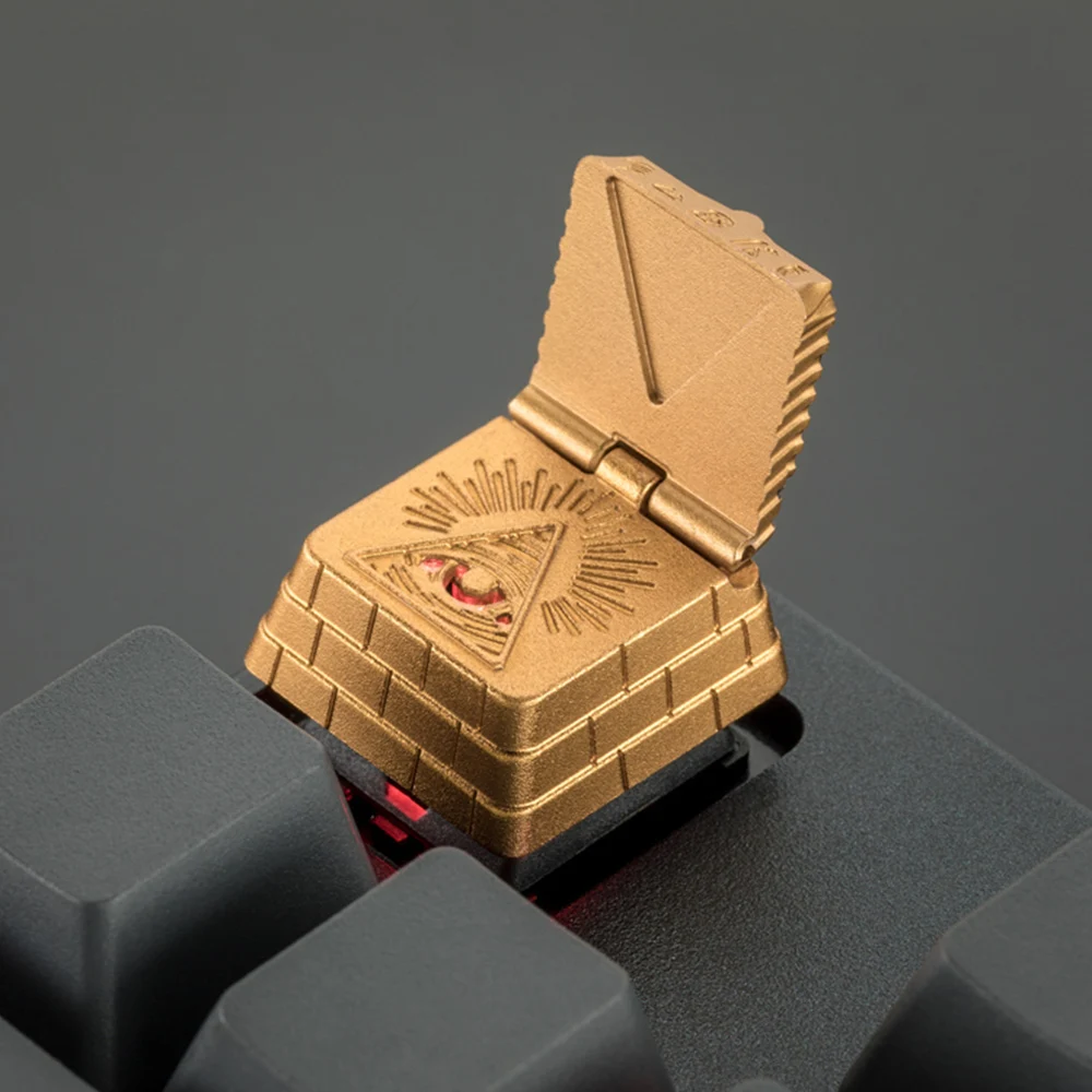 Mechanical Keyboard ESC Keycaps Cherry MX Switch Gold Metal Keycaps Can Open Eye Of God Pharaoh Transparent Keycap Custom Gift