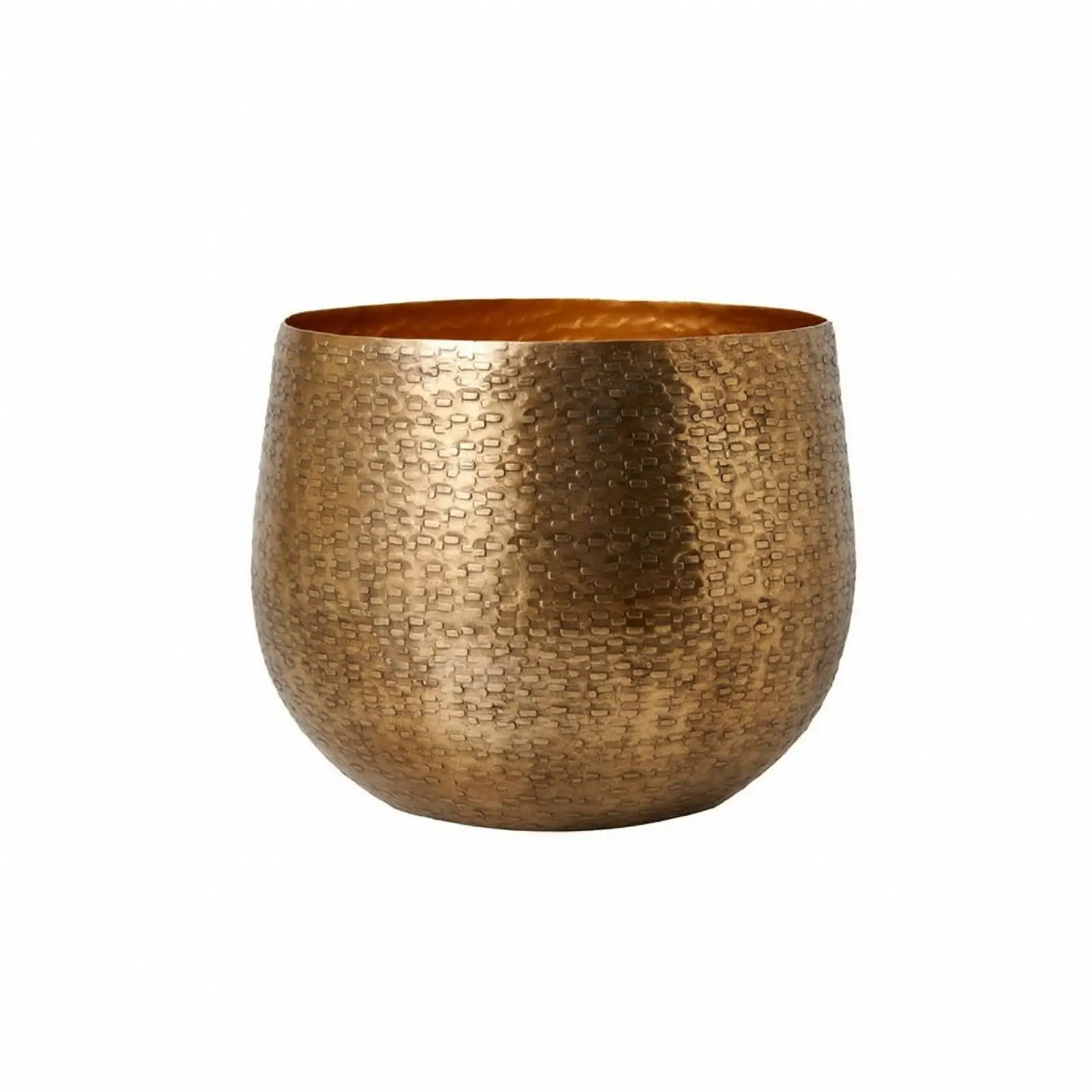 Elegant Hammered Vase Metal Flower Pot for Shelf Decor Dried Arrangements Tabletop Planter