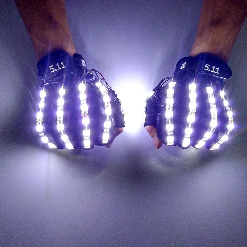 

LED gloves stage props nightclub singers explosive flashing LED luminous gloves half finger luminous gloves