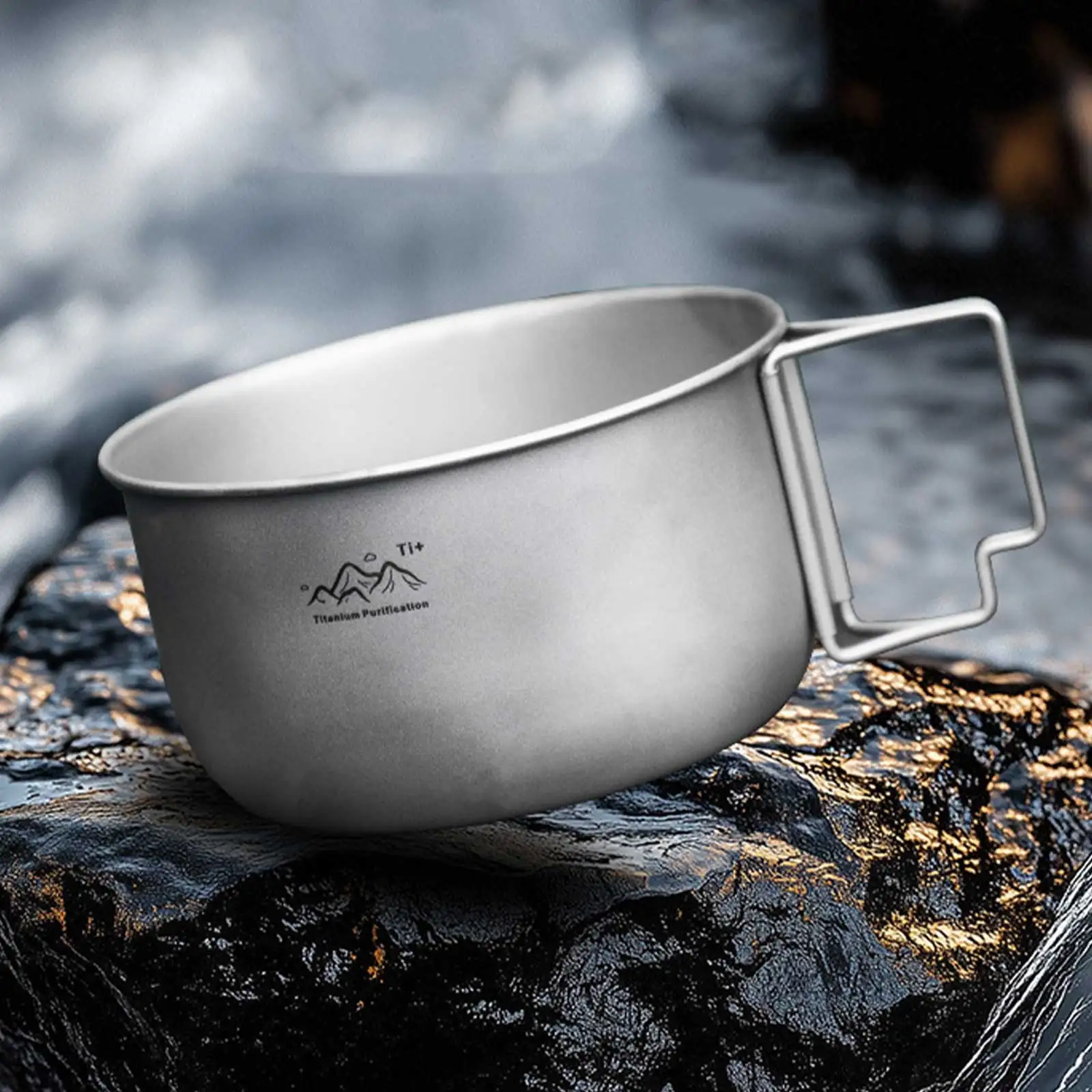 

Титановая складная походная кастрюля 1200/1400 мл, многоразовая легкая емкость для еды, складная посуда из сплава, миска