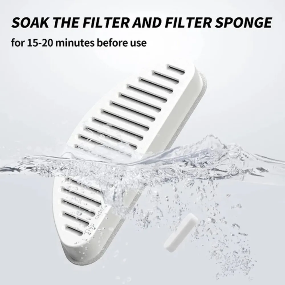 Uah 6 Pack Replacement Filters Sponges for 2L Automatic Pet Fountain 6 layers circulation filteration system