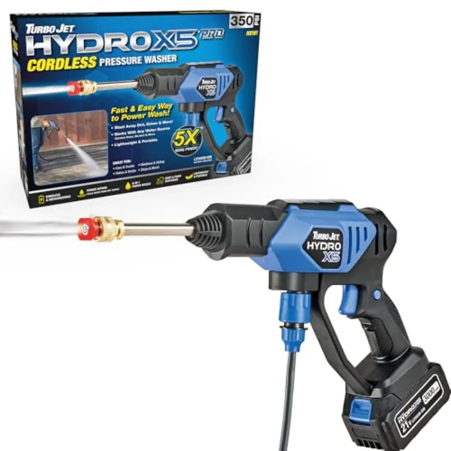 

Портативная беспроводная мойка высокого давления 21В с аккумулятором 3000 мАч, насадкой 6-в-1, двойным источником воды, шлангом 16 футов для уборки на улице, зеленая