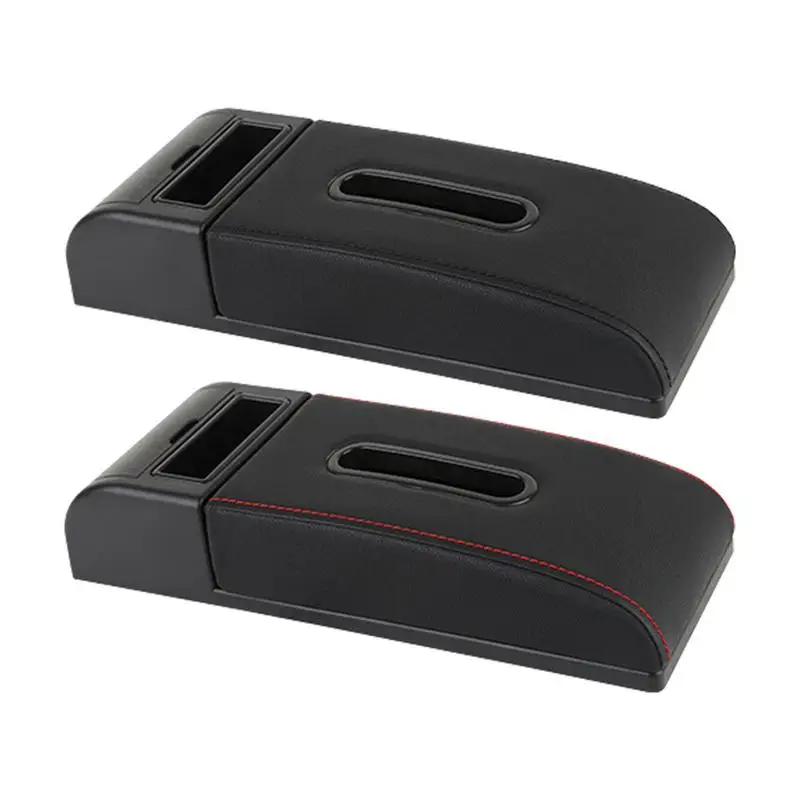 Car Armrest Box Cushion with Tissue Box and Pocket auto Center Console Arm rest Heightening pad car Tissue Box for car interior