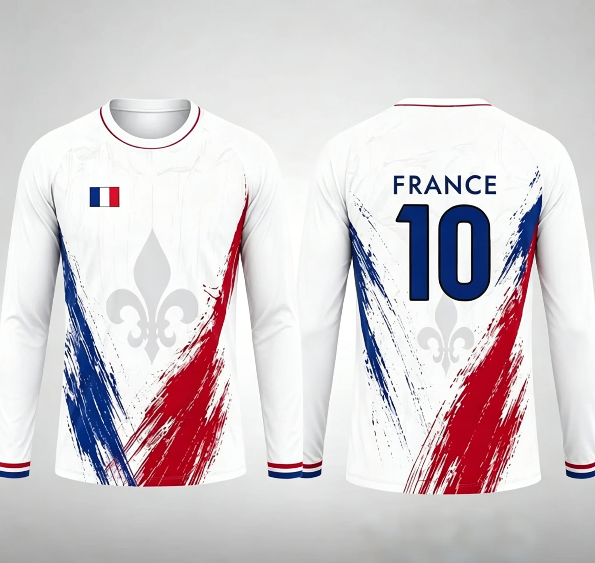 2026 France Flag Sailing Pattern Quick Dry Long Sleeve Sports T-Shirt Unisex Adult Kids Casual Tops
