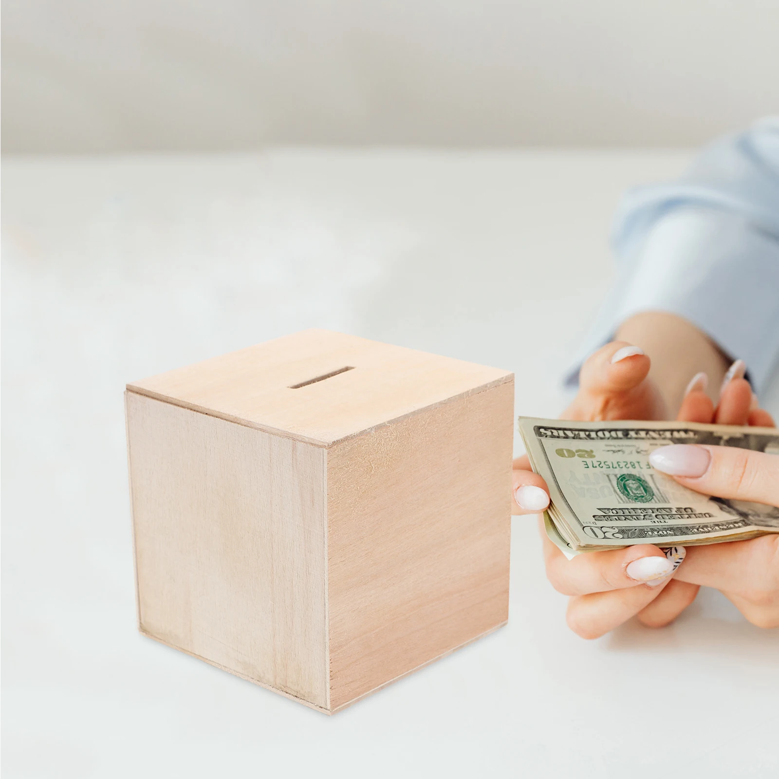 

4Pcs Wooden Coin Banks DIY Unfinished Piggy Banks Lovely Change Containers Fun Saving Box for Piggy Bank for