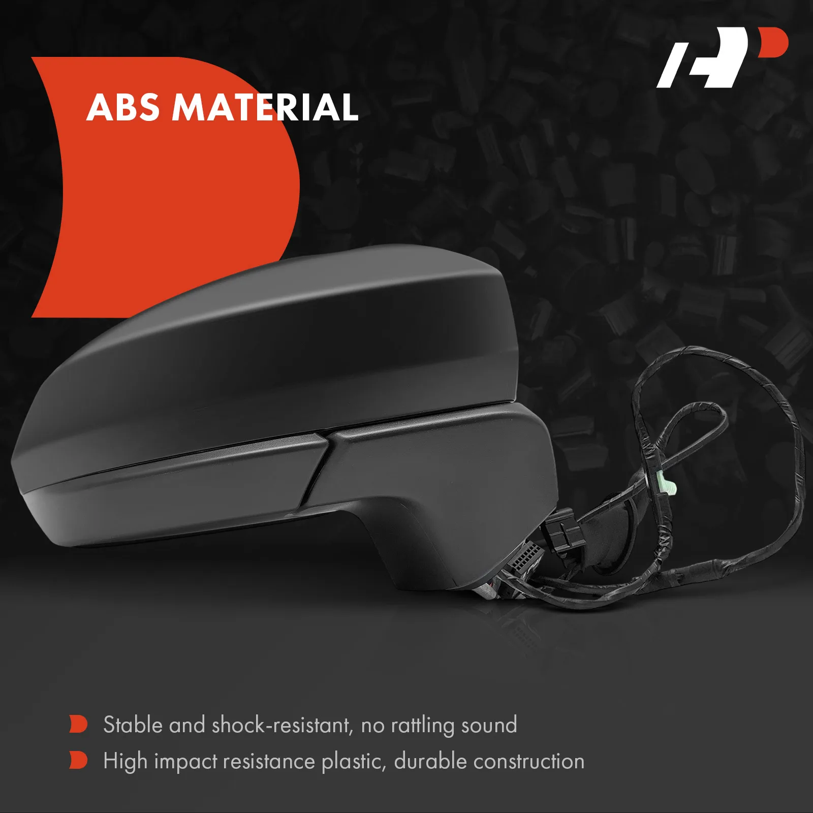 A-Premium Passenger Side Power Door Mirror for Volkswagen Taos 2022-2024 Manual Folding Heated Smooth Black