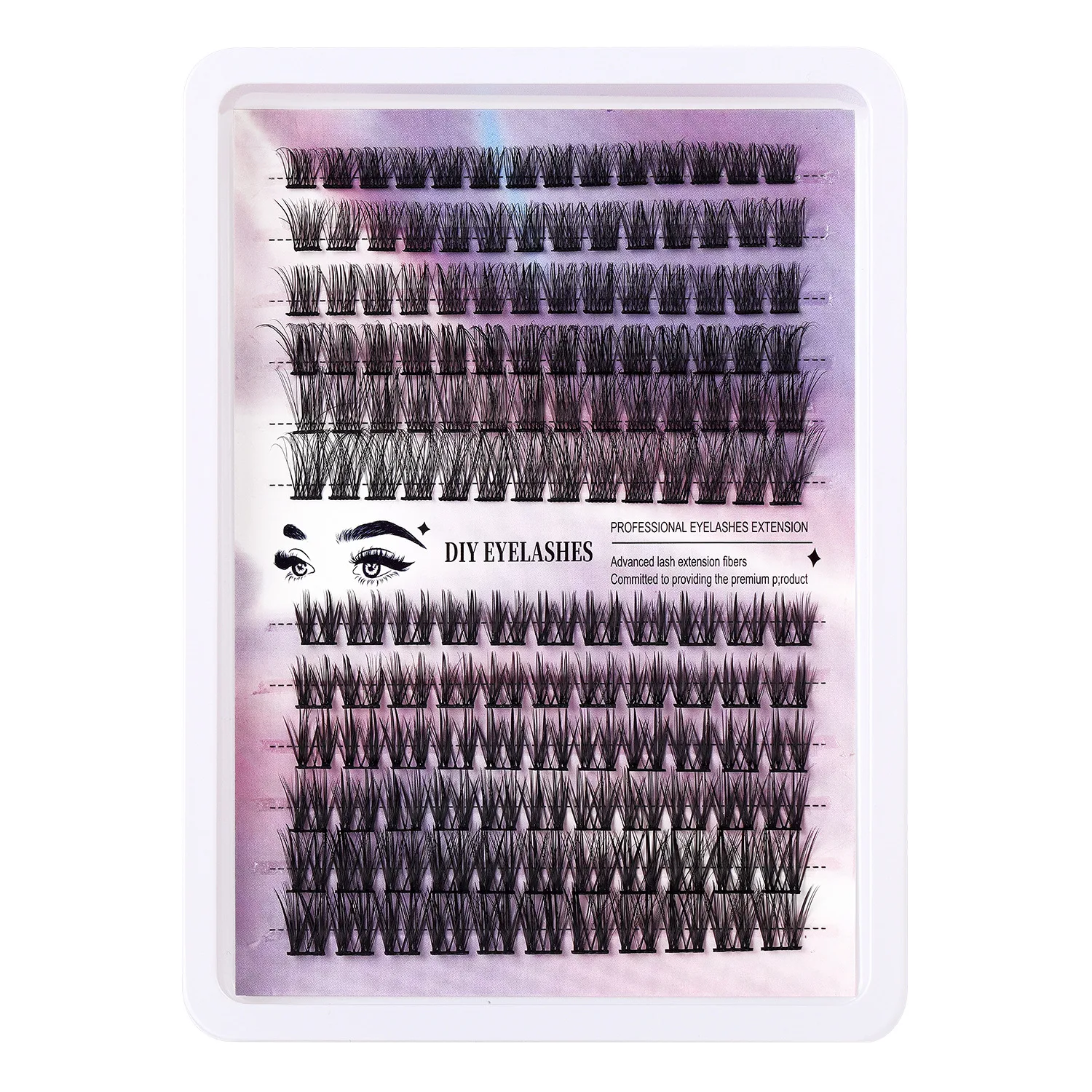 Hot Selling Single Cluster DIY 150 Clusters with Large Capacity DIY Grafting Fake Eyelashes Thick Simulation 8-14mm Eyelashes