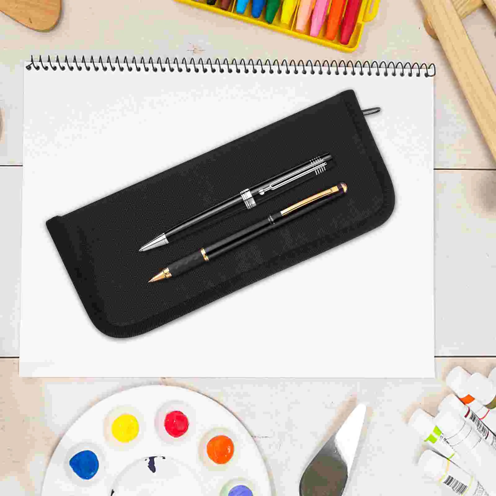 Pencil Pouch Case Drawing Organizer Zipper Paint Brush Container Black Pens Holder Painting Bag Design Travel