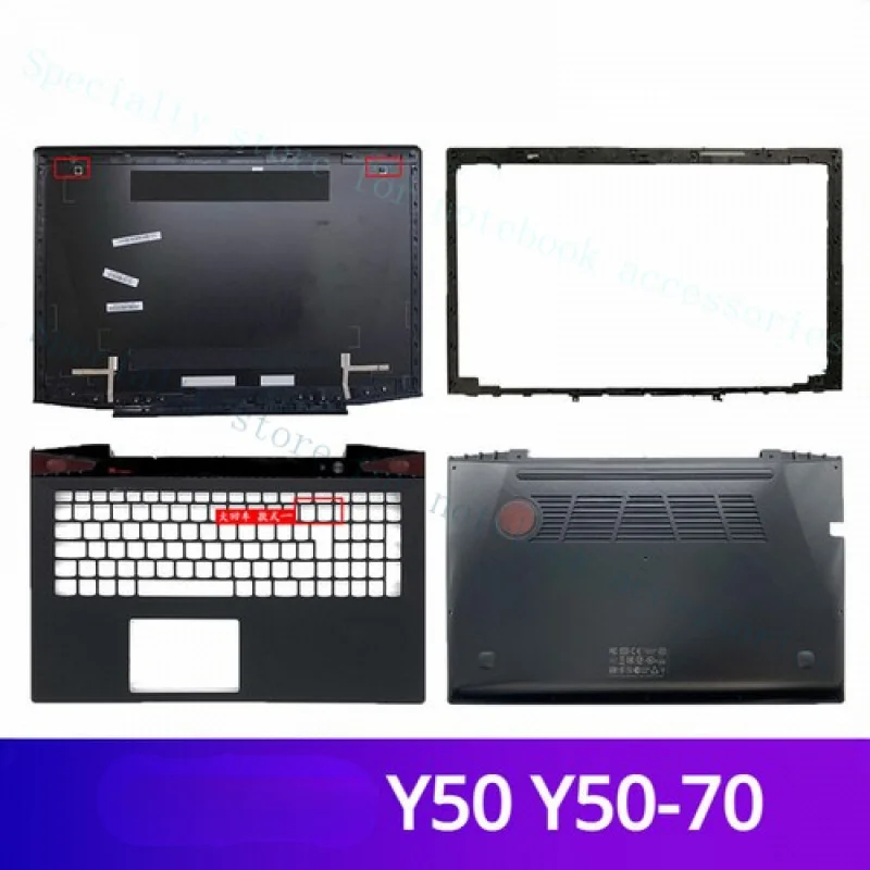 

A++For Lenovo Y50 Y50-70 Laptop LCD Back cover Front Bezel Palmrest Bottom Hinges