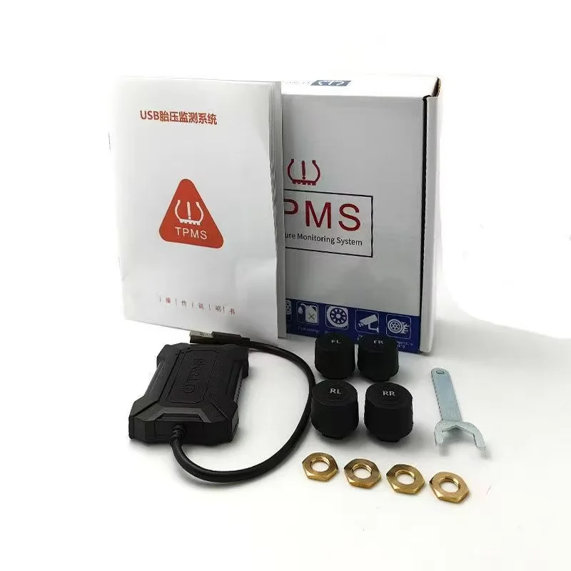 Car external TPMS internal TPMS Cigarette Lighter Tire Pressure Monitoring System Alarm Tyre Air Pressure With 4 Sensor