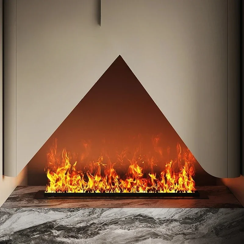 NNHigh-end Custom 3D Atomization Fireplace Decoration Living Room Embedded Fireplace Simulation Flame