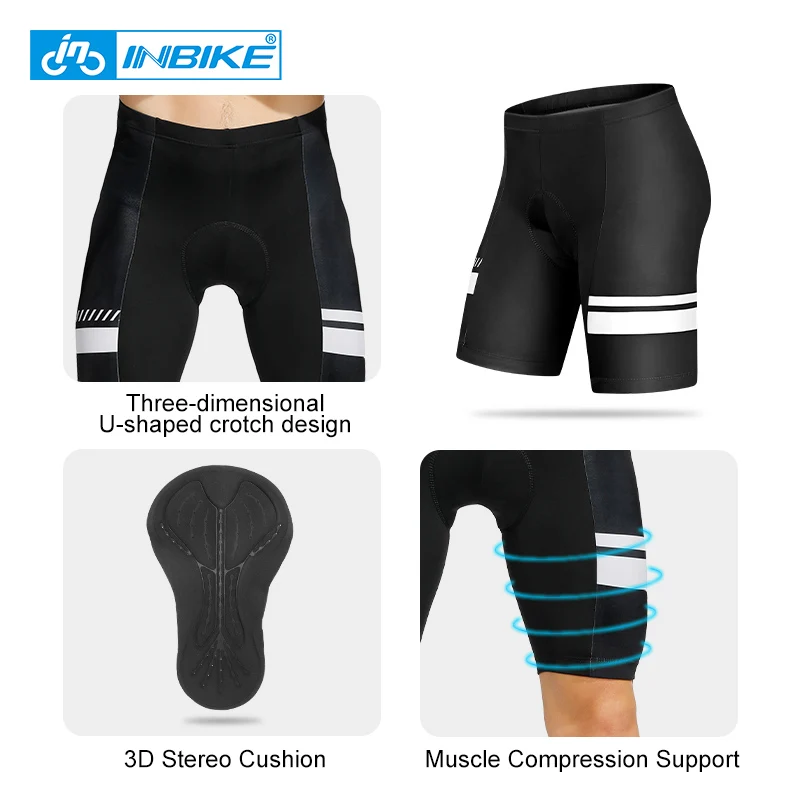 INBIKE Men\'s Cycling Shorts Padded Quick-Dry Summer Road Bike Shorts Pants MTB Cycling Clothing Riding Bicycle Pants Quick Dry