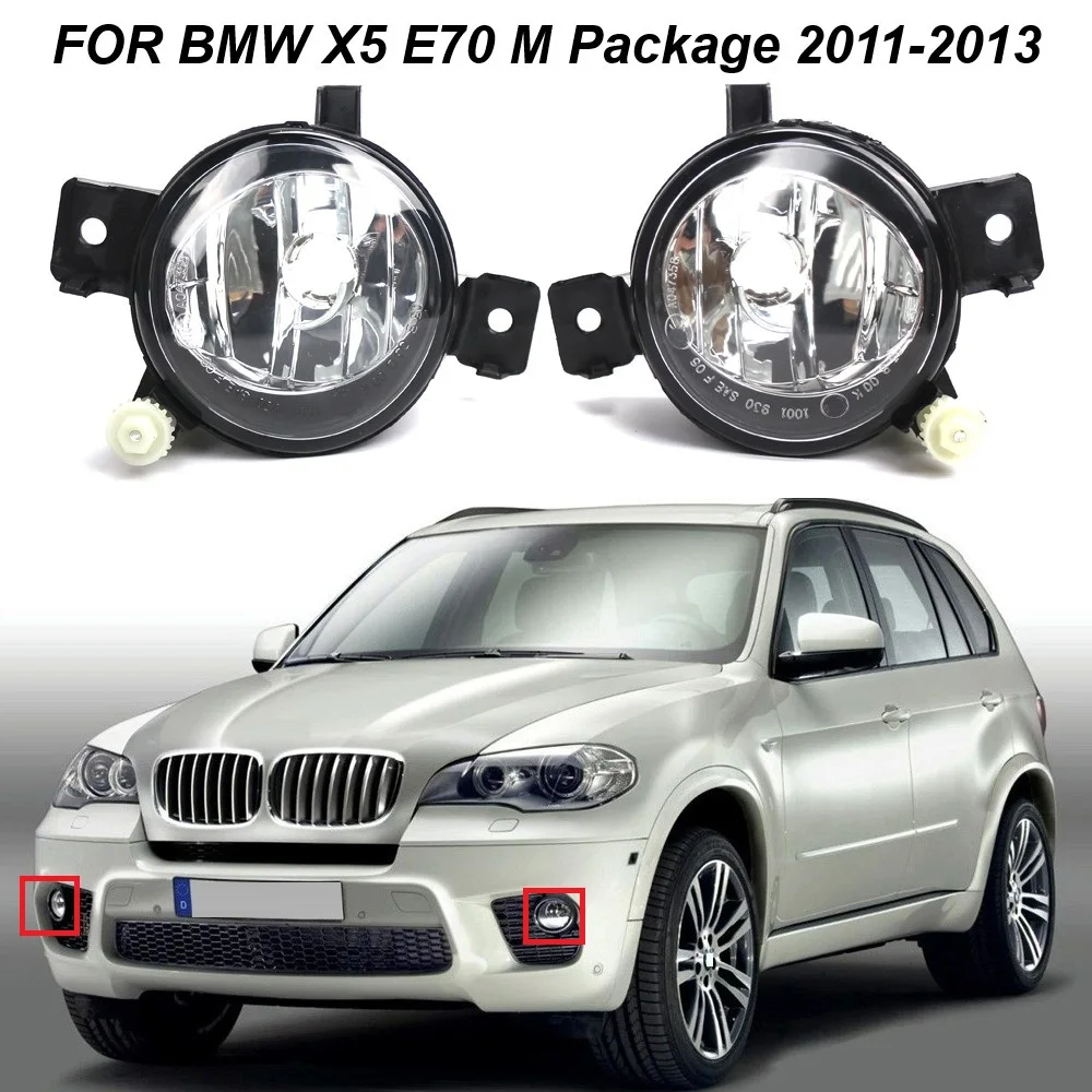 Left Right Front Bumper Fog Lights Lamps Without Bulbs For BMW X5 E70 2011-2013 M Package 63177237433 63177237434 Car-Styling