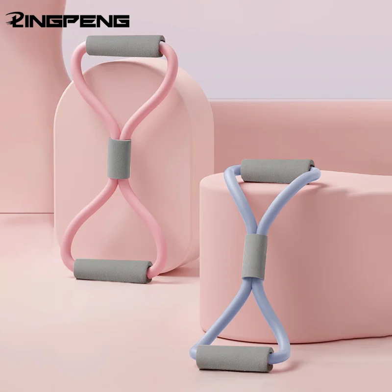 Máquina de fuerza de tracción en forma de 8, entrenador de espalda, expansor de pecho, belleza de hombros abiertos, cuerda de tensión de espalda y hombros