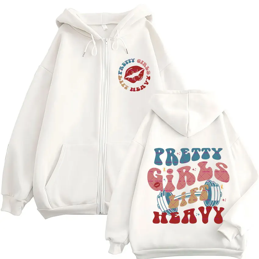 الفتيات الجميلات رفع الثقيلة مضحك الصالة الرياضية قلنسوة بسحاب الرجال النساء الموضة الجمالية المتضخم البلوز عادية كم طويل معاطف مقنعين #1