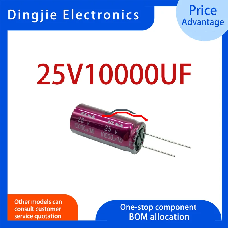 1-5PCS 100% New ELNA RA3 25v10000uF 25V10000UF imported audio filtering electrolytic capacitors Volume 1 8mm x 40mm