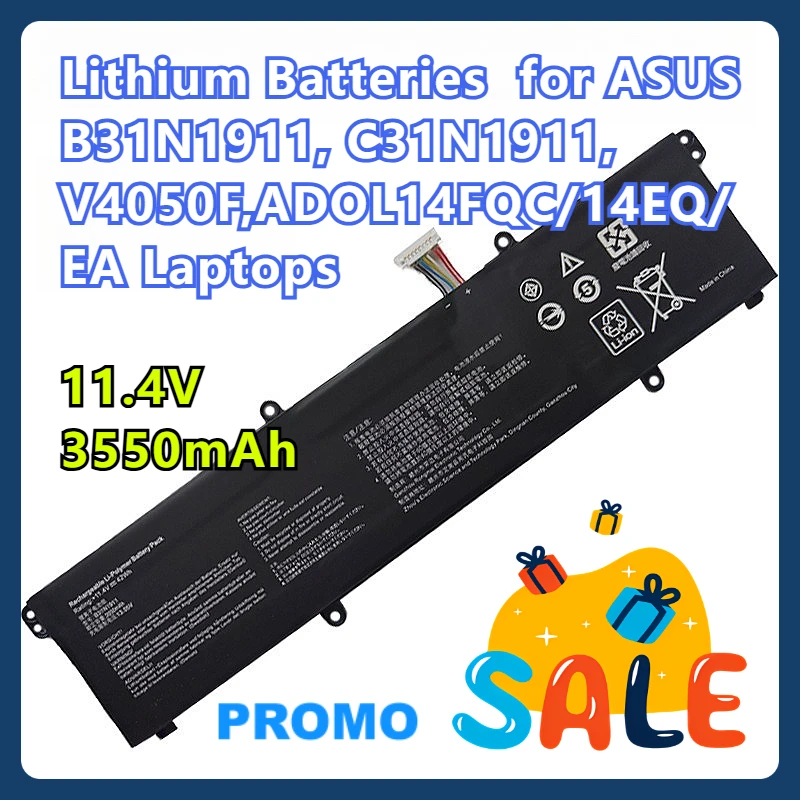 

Lithium Batteries for ASUS B31N1911, C31N1911, V4050F, ADOL14FQC/14EQ/EA Laptops
