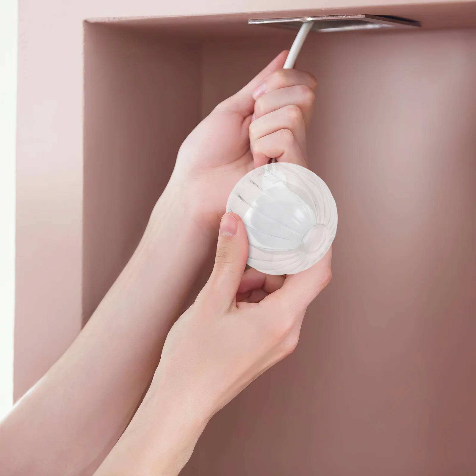 

Clear Glass Globe Lampshade Double Layer Transparent Replacement 3.73 Inch Diameter 0.8 Inch Opening for G9 Bulb Chandelier