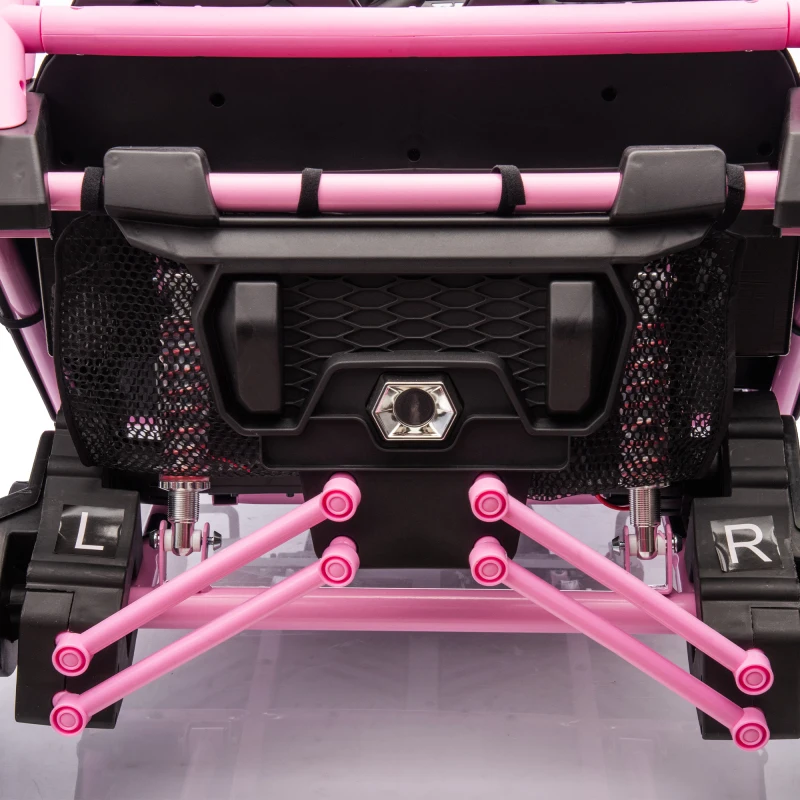 24-V-Zweisitzer-Geländewagen für Kinder mit elternförmiger Steuerung, Allrad-Aufhängung, LED-Leuchten, Hupe und hinterer Stauraum