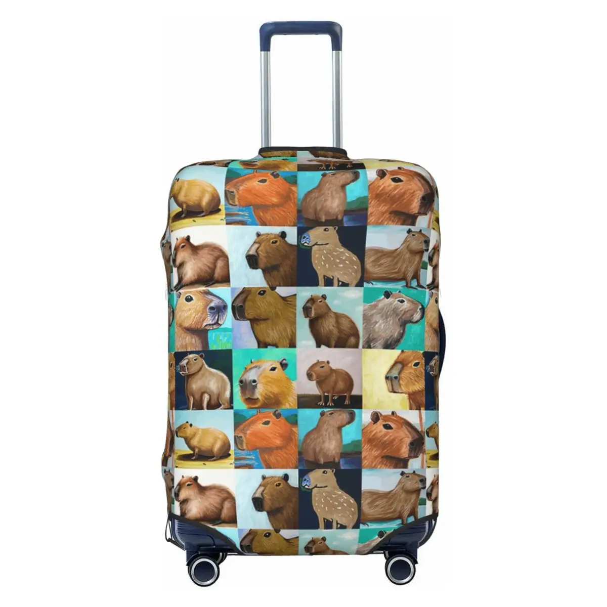 

Cute Capybara Collage Luggage Cover Protector Dust Proof Kawaii Animal Travel Suitcase Covers