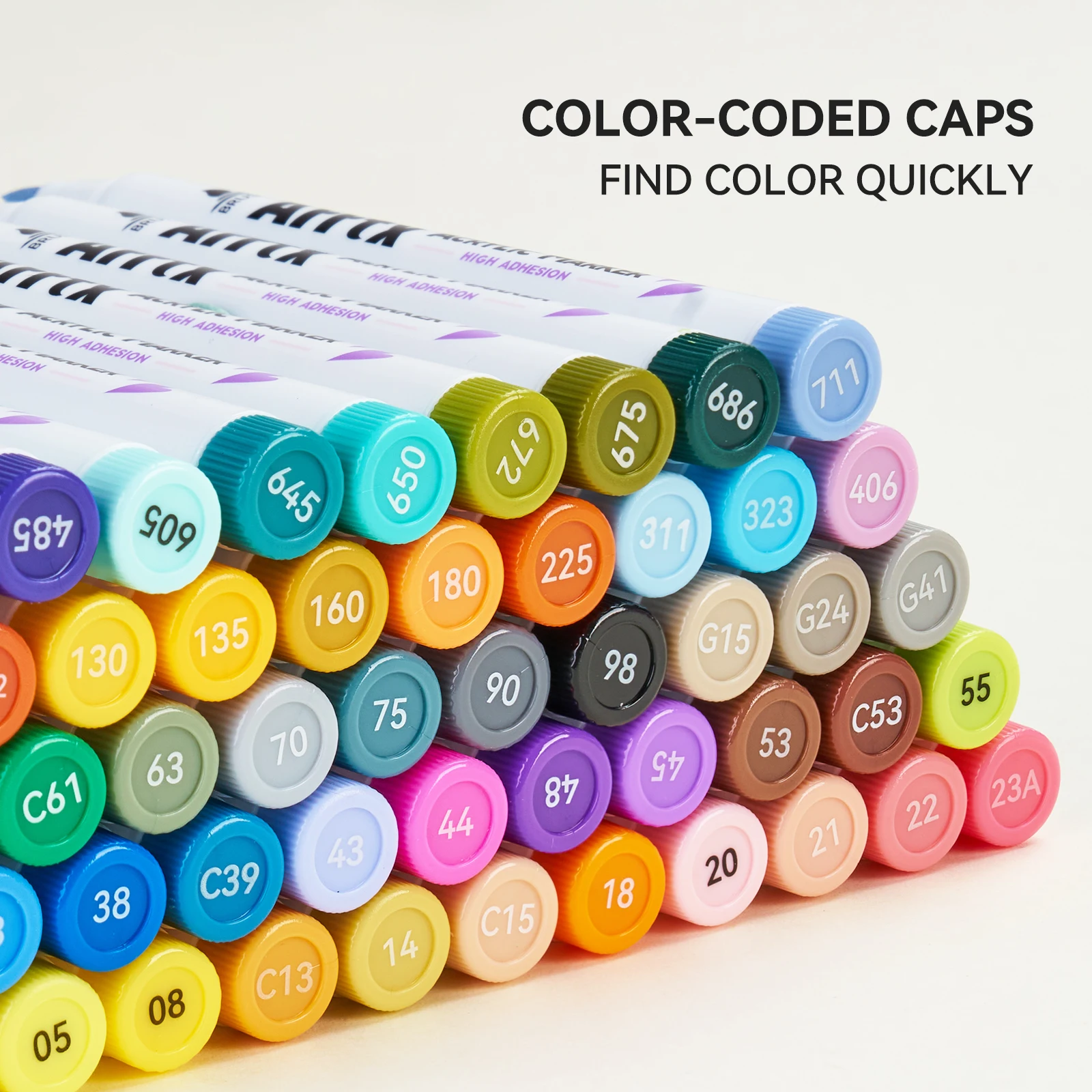 Arrtx 60 Colors Acrylic Paint Pens, Paint Markers Pens, for Artists Adults Coloring Book- Brush Tip for DIY Crafts Making 60C