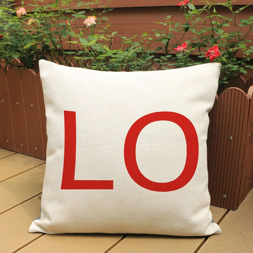 

2pcs Linen Throw Pillows Creative Pillow Covers Sofa Bed Car Cushions Decorative Household Replacement Wedding Gift Couple Linen