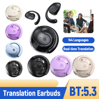 Wireless BT AI Real-time Language Translation Earphones 144 Languages Smart Voice Translator Ideal for Travel and Business